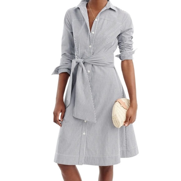 J. Crew Dresses & Skirts - J. Crew Striped Tie Waist Shirtdress
